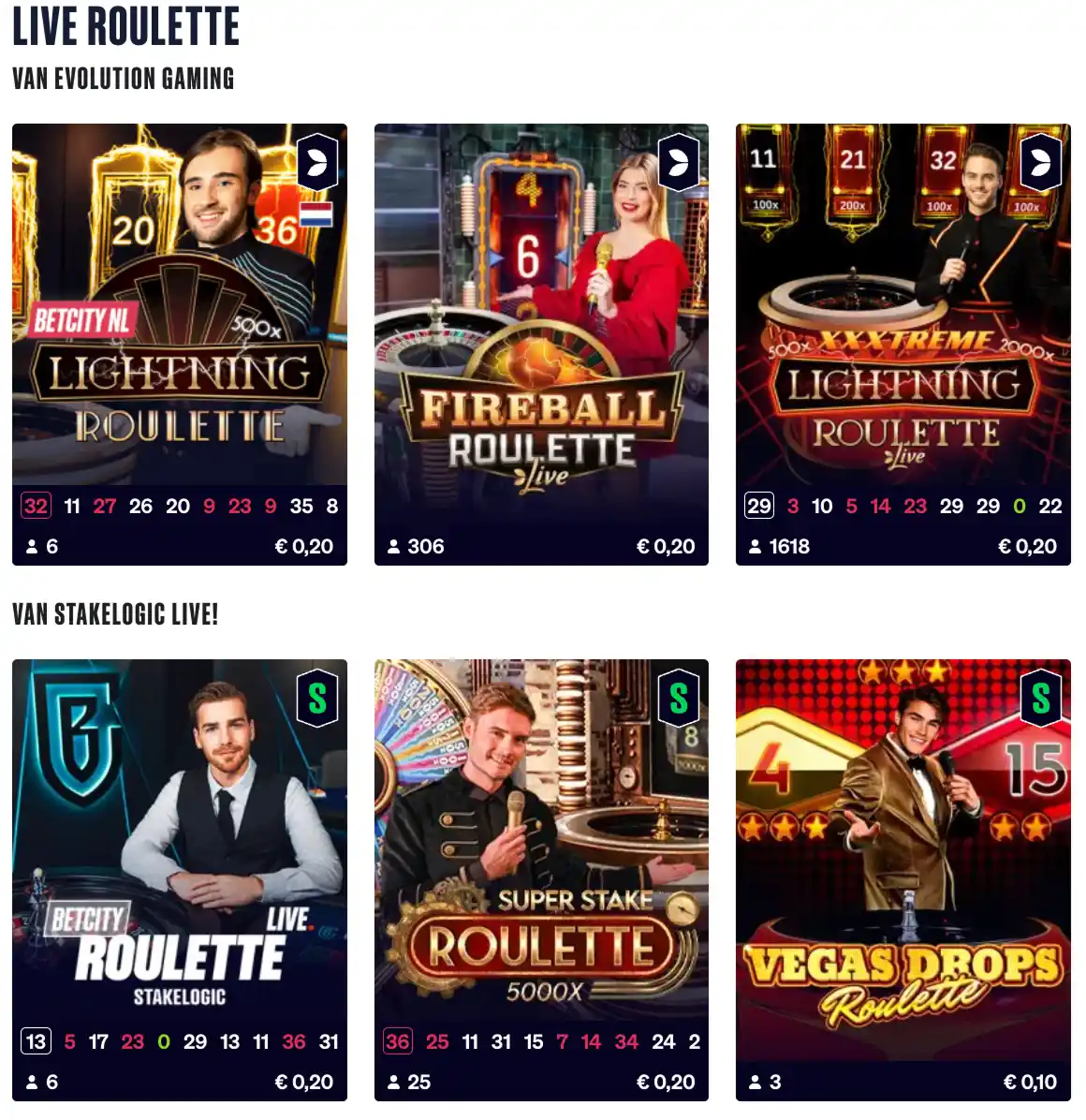 BetCity live casino bonus